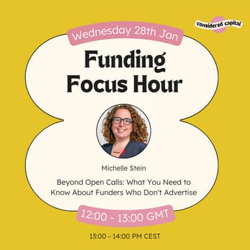 Cover Image for Funding Focus Hour: Beyond Open Calls: What You Need to Know About Funders Who Don't Advertise