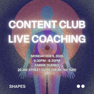 Cover Image for Content Club Live Coaching for Founders & Creatives