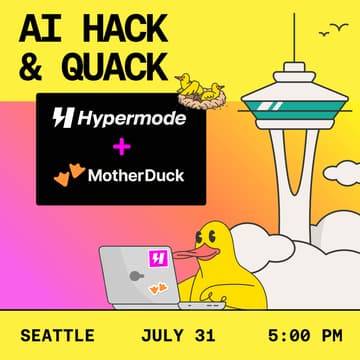 Cover Image for AI Hack & Quack, hosted by Hypermode & MotherDuck
