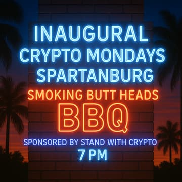 Cover Image for Inaugural Crypto Mondays Spartanburg @ Smoking Butt Heads BBQ