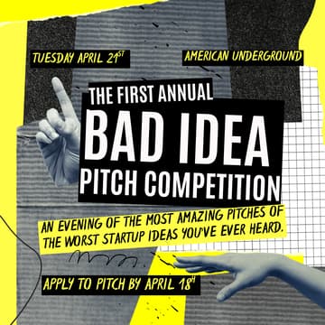 Cover Image for 1st Annual Bad Idea Pitch Competition (in Partnership with Raleigh-Durham Startup Week)