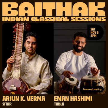 Cover Image for Baithak at York St. — Arjun K. Verma (Sitar), Eman Hashimi (Tabla)