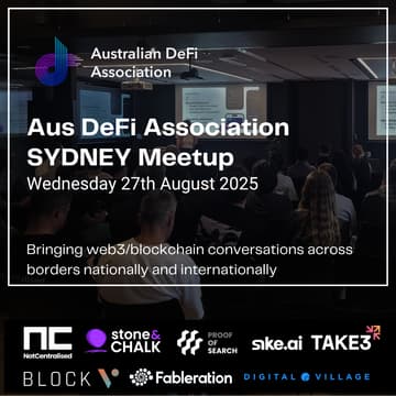 Cover Image for Aus DeFi Association (SYDNEY) - 27th August 2025