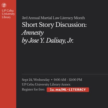 Cover Image for Short Story Discussion: Amnesty by Jose Y. Dalisay, Jr.