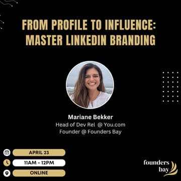Cover Image for Founders Bay Virtual Workshop: From Profile to Influence: Master LinkedIn Branding