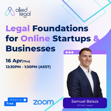 Cover Image for Legal Foundations For Online Startups & Businesses [Free Zoom Workshop]