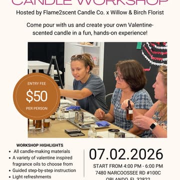 Cover Image for Valentine Candle Workshop Create • Sip • Pour • Glow