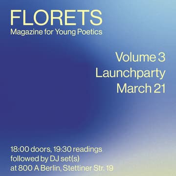 Cover Image for Book Launch: FLORETS, A Magazine for Young Poetics: Volume 3
