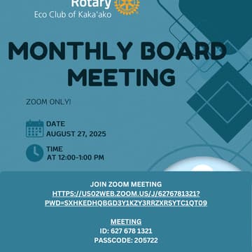 Cover Image for August Monthly Board Meeting