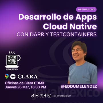 Cover Image for Desarrollo de Aplicaciones Cloud Native usando Dapr y Testcontainers