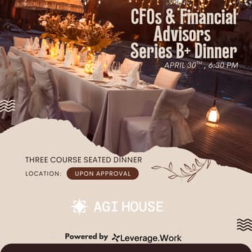 Cover Image for CFOs & Financial Advisors Series B+ Dinner