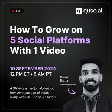 Cover Image for [LIVE Workshop] How to Grow on 5 Social Platforms With 1 Video