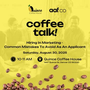 Cover Image for Coffee Talk: "Hiring in Marketing - Common Mistakes To Avoid As An Applicant" (Aug)