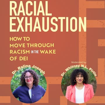 Cover Image for Racial Exhaustion: Author Reading + Book Discussion with Dr. Ralina Joseph (UCLA) Tuesday, April 21, 2026