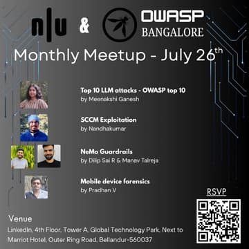 Cover Image for Null/OWASP Combined Meet - Bangalore | 26th July 2025
