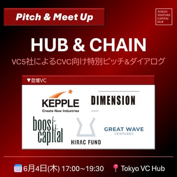 Cover Image for 【HUB & CHAIN】VC5社によるCVC向け特別ピッチ&ダイアログ（6/4(木)）
