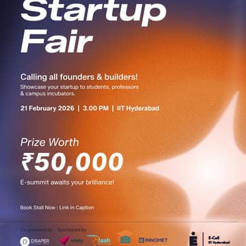 Cover Image for IIT Hyderabad: Startup Fair Registration