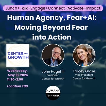 Cover Image for Human Agency, Fear+Al: Moving Beyond Fear into Action Lunch+Talk+Engage+Connect+Activate+Impact