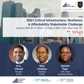 Cover Image for AEG NY 26Q1 Critical Infrastructure, Resilience & Affordability Stakeholder Challenge