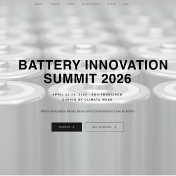 Cover Image for Battery Innovation Summit 2026, SFCW — April 22-24, 2026