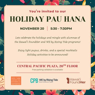 Cover Image for Cheers to Us: FoundHer + WE Holiday Pau Hana