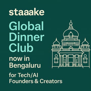 Cover Image for staaake Global Dinner Club for Founders & Creators now in Bengaluru