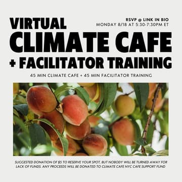 Cover Image for Climate Cafe + Facilitator Training (Virtual)