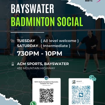 Cover Image for MBTC Saturday ACM Bayswater Social