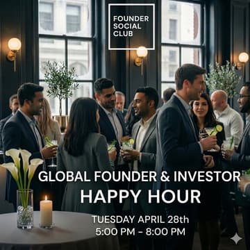 Cover Image for Global Founder & Investor Happy Hour (Startup Grind Bar Crawl)