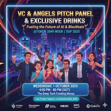 Cover Image for VC & Angels Pitch Panel & Exclusive Drinks: Fueling the Future of AI & Blockchain at TOKEN Week SGP 2025 🍸