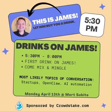 Cover Image for Drinks on James!