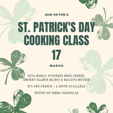 Cover Image for St. Paddy’s Day Cooking Class