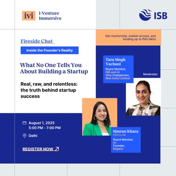 Cover Image for ivi Fireside Chat: What No One Tells You About Building a Startup | August 1, 2025 | 5:00 PM - 7:00 PM