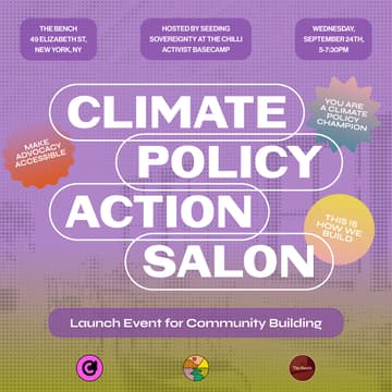 Cover Image for Climate Policy Action Salon: Launch Event for Community Building