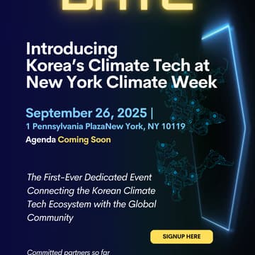 Cover Image for Korean Climate Tech Showcase at NY Climate Week