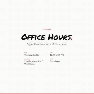 Cover Image for Office Hours: Agent Coordination + Orchestration