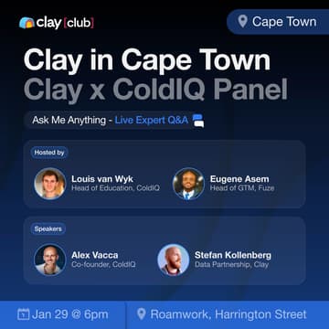 Cover Image for Clay in Cape Town: Clay x ColdIQ Panel and Q&A session