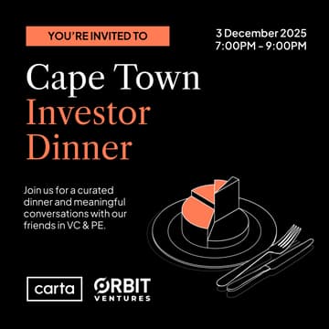 Cover Image for Cape Town Investor Dinner: Hosted by Carta x Orbit