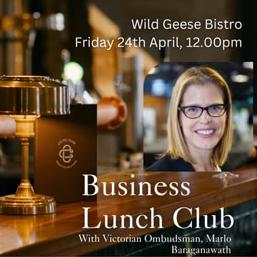 Cover Image for Business Lunch Club - Victorian Ombudsman, Marlo Baraganawath