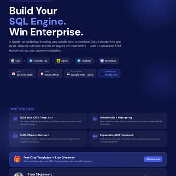 Cover Image for ABM Workshop - Build SQL Engine w/Clay, Apollo & LinkedIn Ads