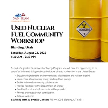 Cover Image for Used Nuclear Fuel Community Workshop - Blanding