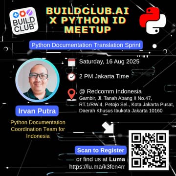 Cover Image for BuildClub.ai X Python ID: Python Documentation Translation Sprint