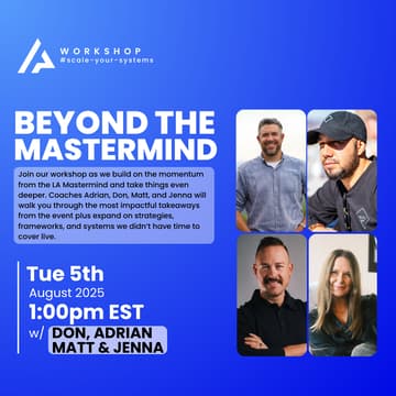 Cover Image for Tuesday Workshop Series: Beyond the Mastermind | Takeaways & Tactical Next Steps