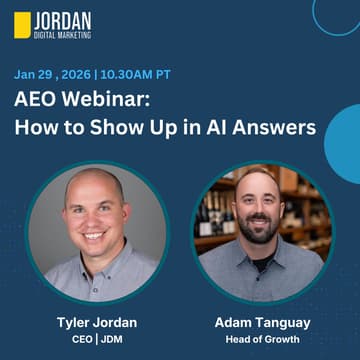 Cover Image for AEO Webinar: How to Show Up in AI Answers