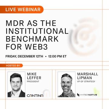 Cover Image for MDR as the Institutional Benchmark for Web3: Webinar