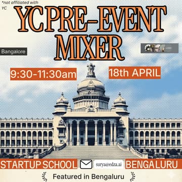 Cover Image for Y Combinator BLR : pre-event Mixer