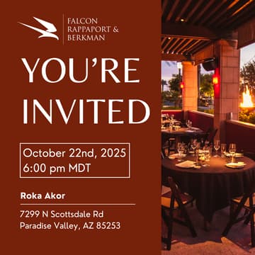 Cover Image for Falcon Rappaport & Berkman 2025 Jerry Long Annual National Conference Dinner