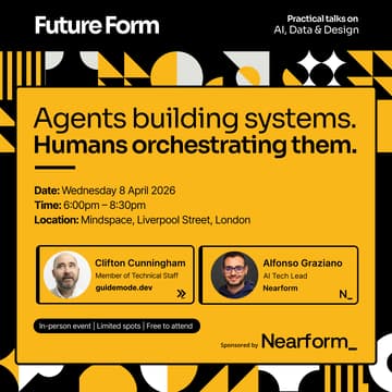 Úvodní obrázek pro Agents building systems. Humans orchestrating them.