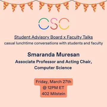 Cover Image for Student Advisory Board x Faculty Talks with Smaranda Muresan