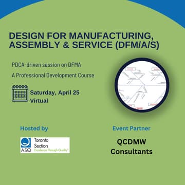 Cover Image for ASQ Design for Manufacturing, Assembly & Service (DFM/A/S)